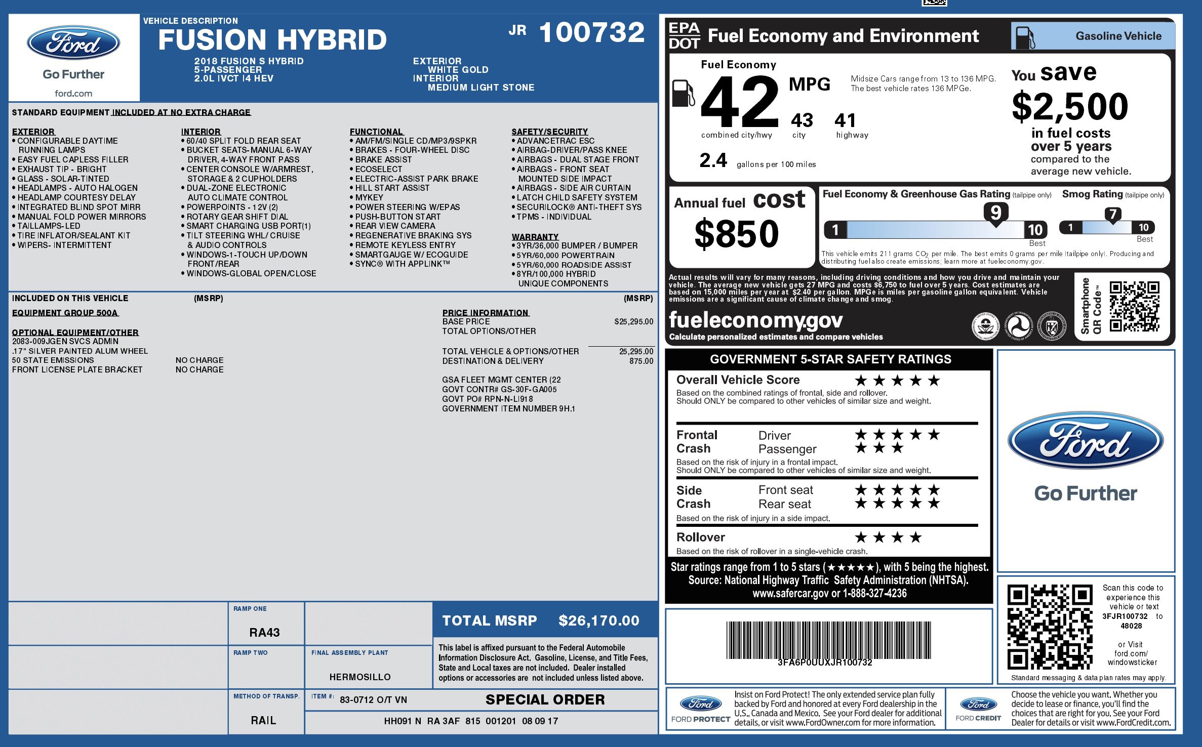 Used 2018 Ford Fusion S image 6