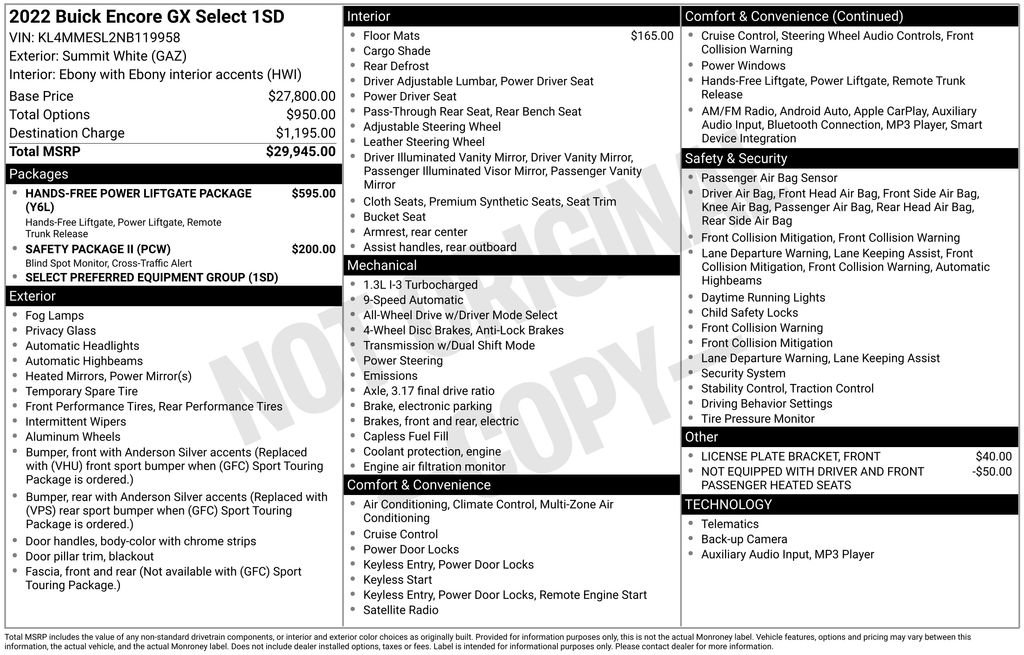 Used 2022 Buick Encore GX Select image 11