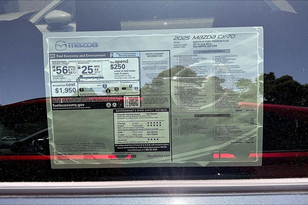 New 2025 MAZDA CX-70 Plug-In Hybrid w/ Premium Plus AWD/4WD image 31