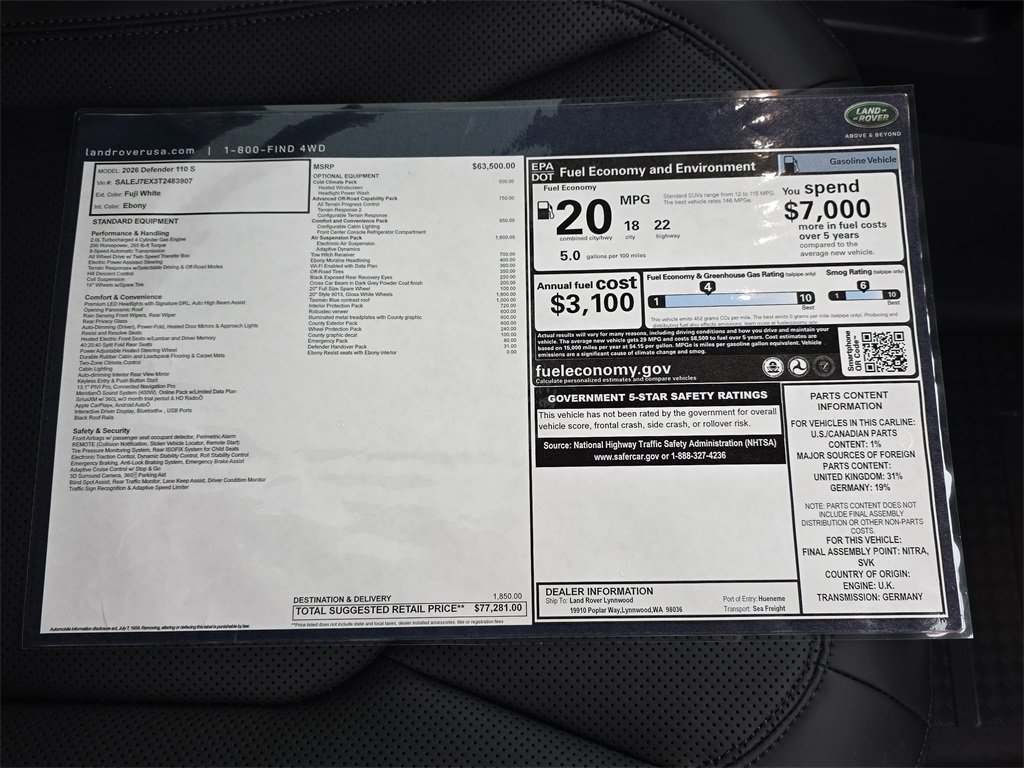 New 2026 Land Rover Defender 110 S image 35