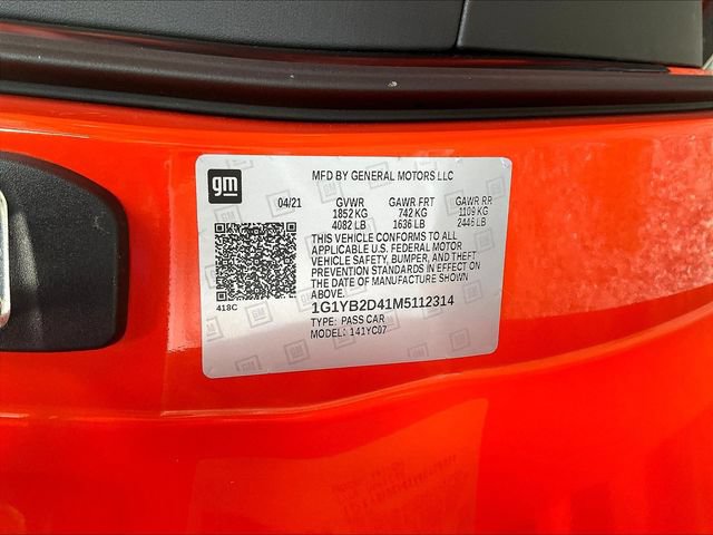 Used 2021 Chevrolet Corvette Stingray Preferred Cpe w/ Z51 Performance Package RWD image 18