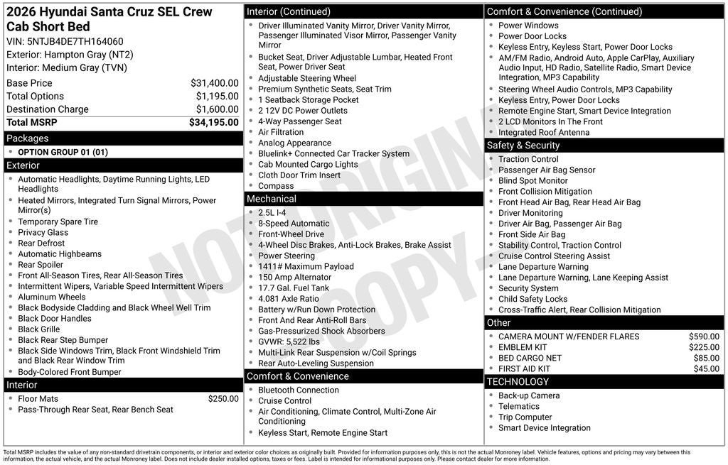New 2026 Hyundai Santa Cruz SEL FWD image 36