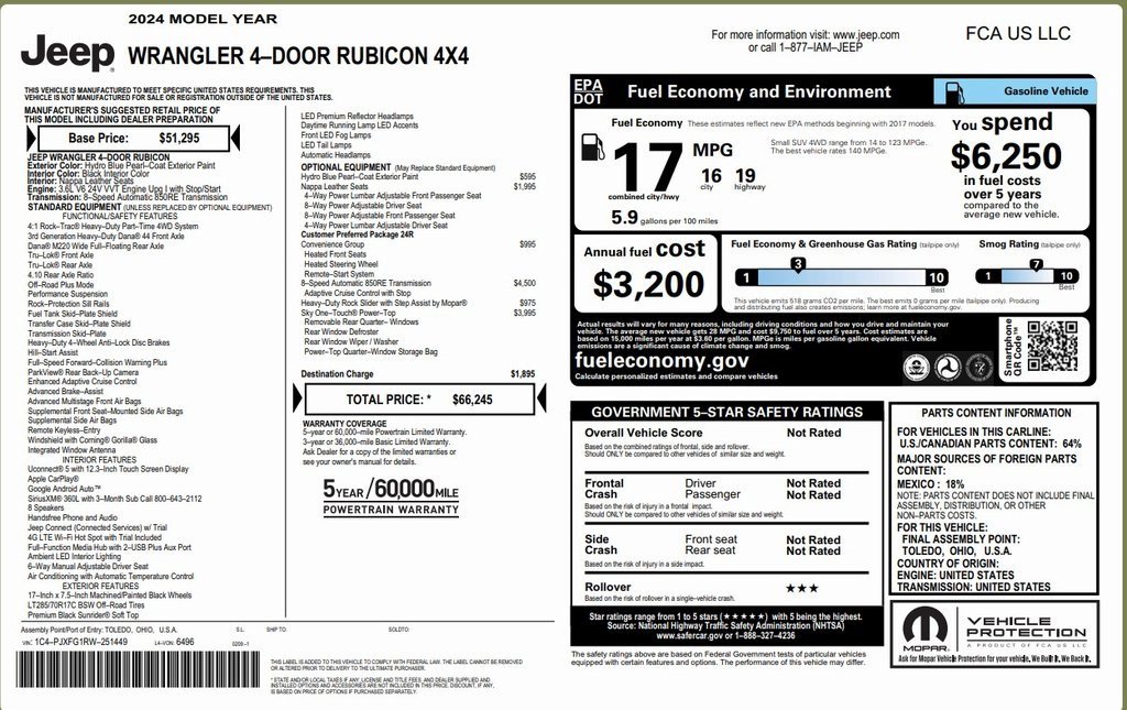 Certified 2024 Jeep Wrangler Unlimited Rubicon w/ Convenience Group image 4