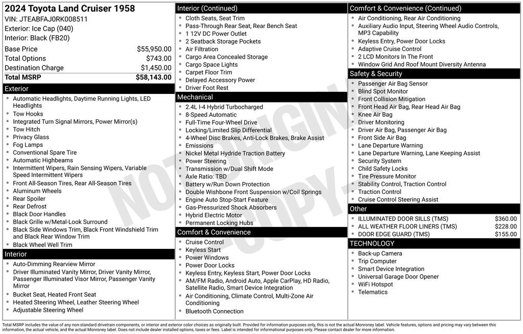 Used 2024 Toyota Land Cruiser 1958 AWD/4WD image 45