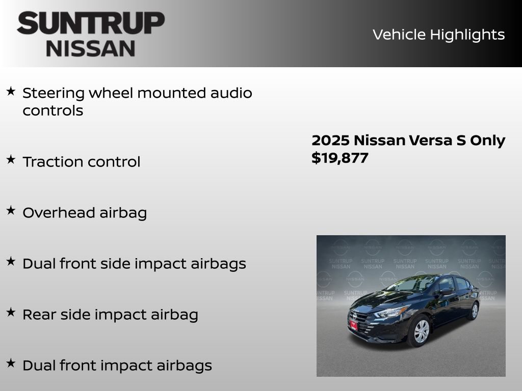 Certified 2025 Nissan Versa S w/ Trunk Package FWD image 16
