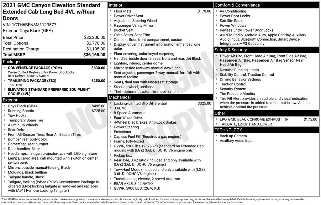 Used 2021 GMC Canyon Elevation Standard w/ Convenience Package AWD/4WD image 3
