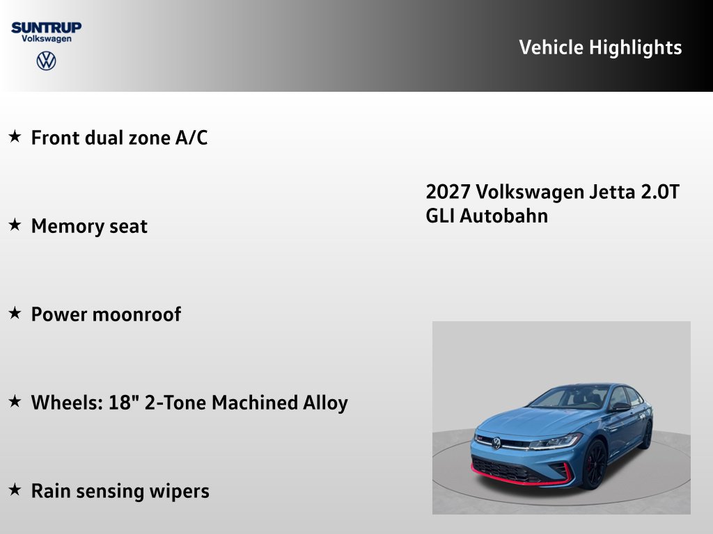 New 2027 Volkswagen Jetta GLI Autobahn FWD image 7