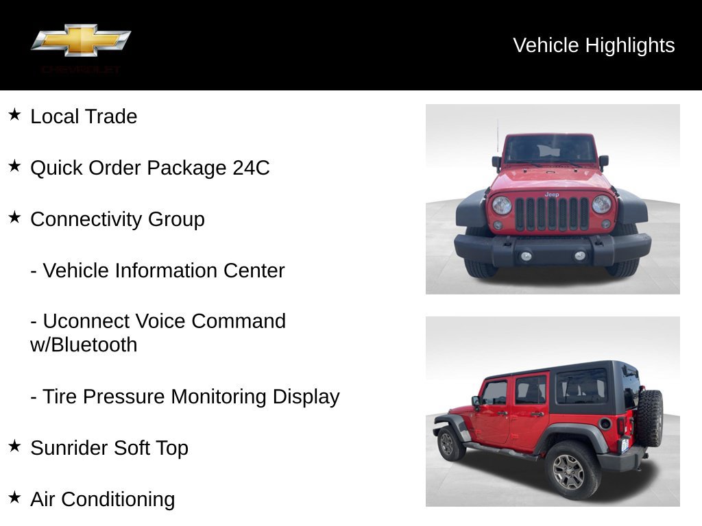 Used 2015 Jeep Wrangler Unlimited Sport w/ Connectivity Group AWD/4WD image 18