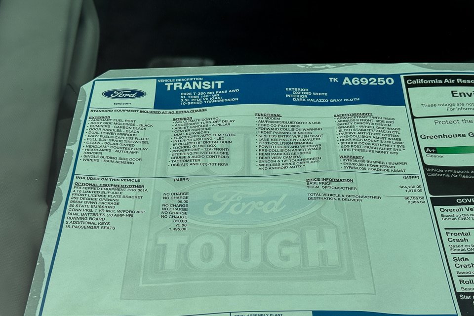 New 2026 Ford Transit 350 XL AWD/4WD image 17