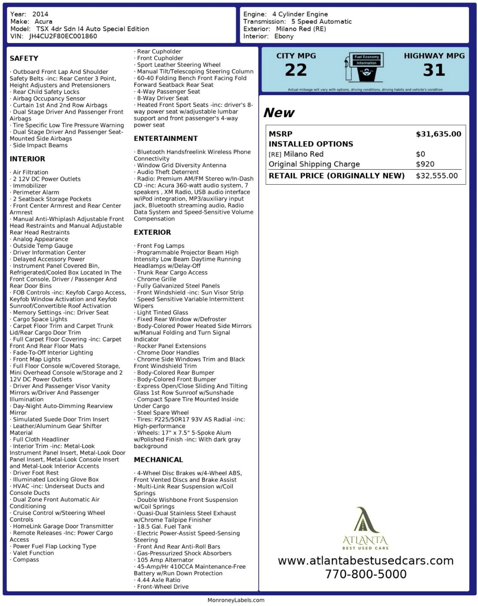 Used 2014 Acura TSX Special Edition image 49