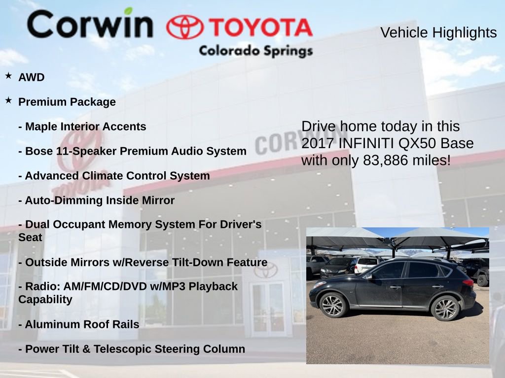 Used 2017 INFINITI QX50 AWD w/ Premium Plus Package image 7