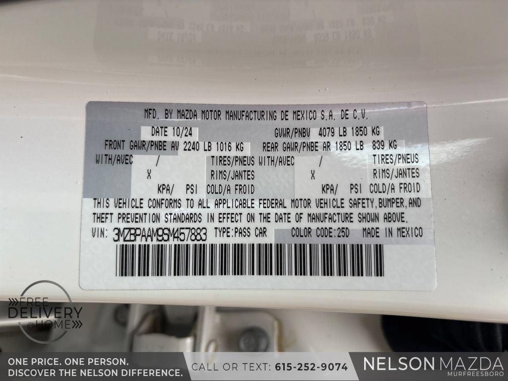 Certified 2025 MAZDA MAZDA3 s FWD image 31