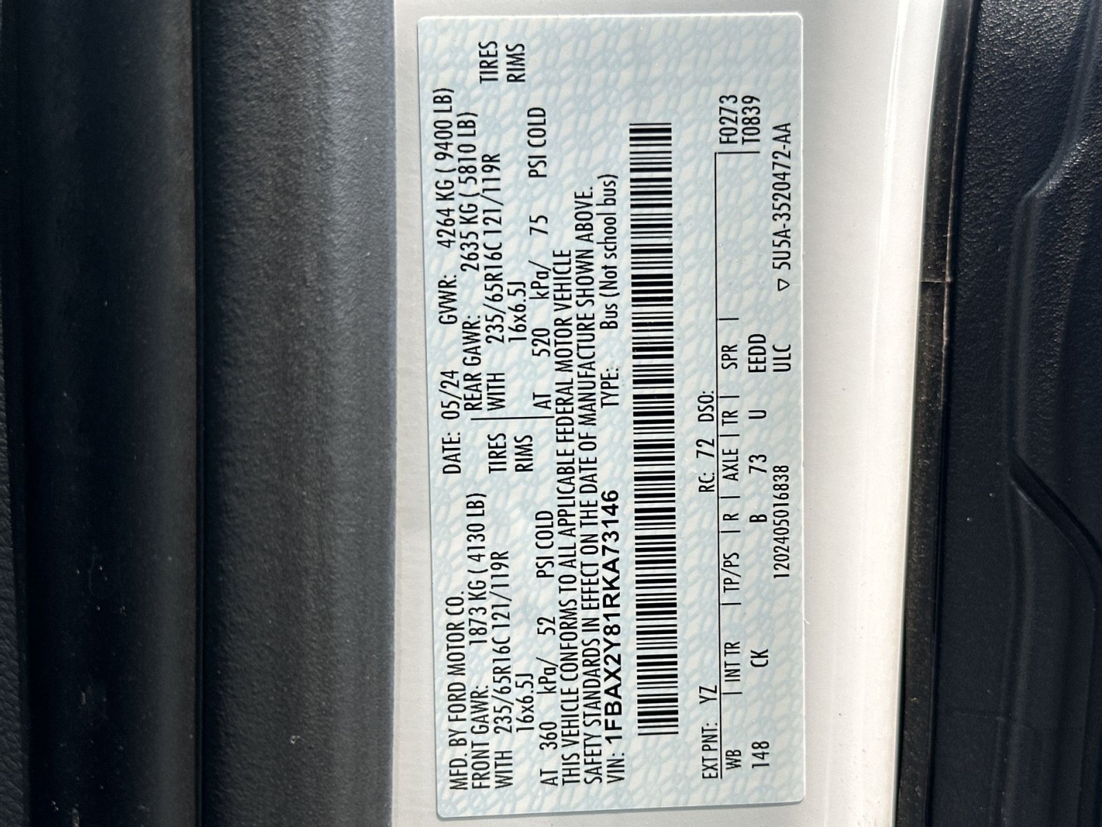 Certified 2024 Ford Transit 350 XLT RWD image 37