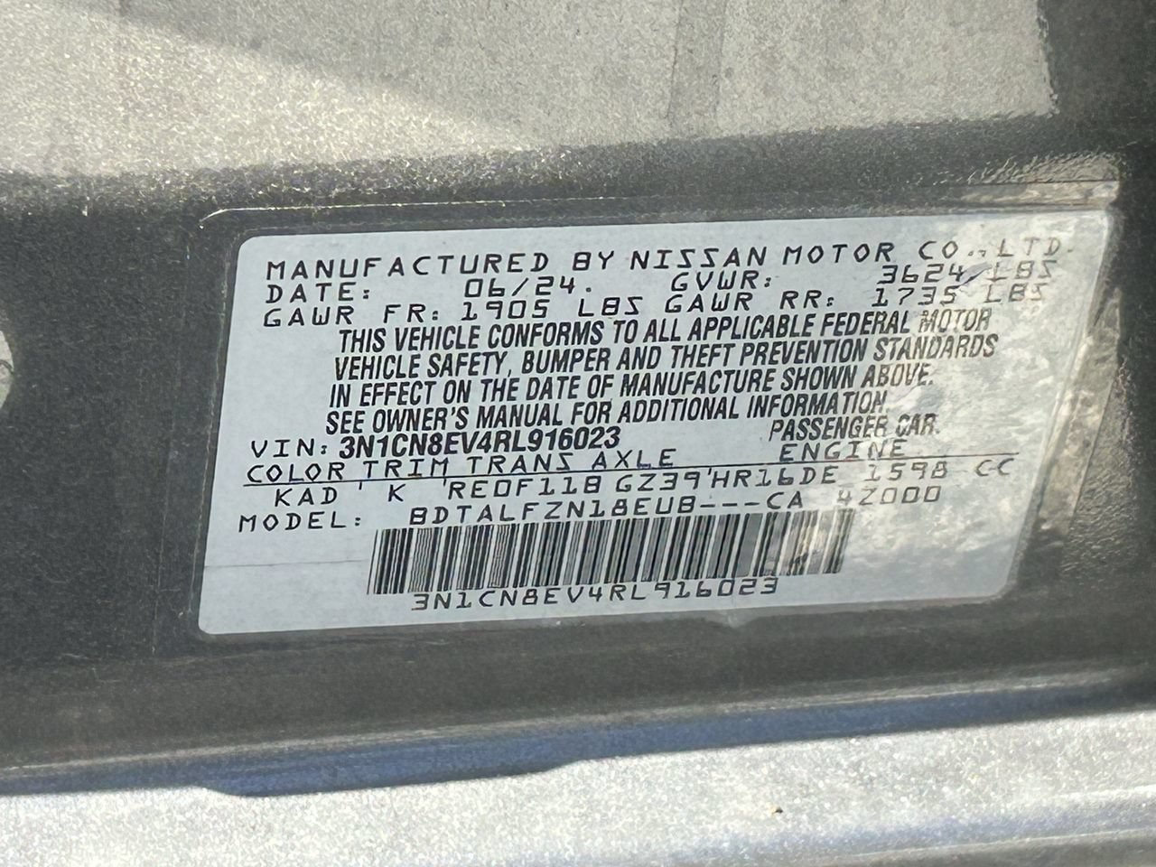 Certified 2024 Nissan Versa SV FWD image 13