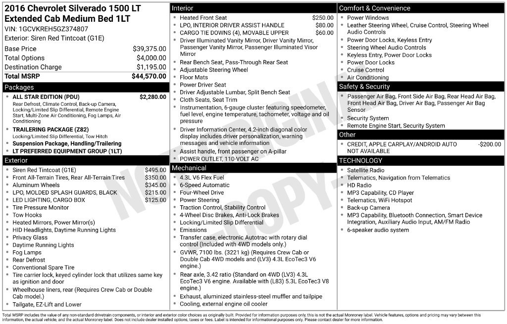Used 2016 Chevrolet Silverado 1500 LT w/ All Star Edition AWD/4WD image 31