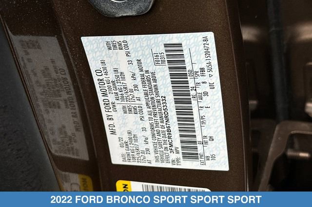 Used 2022 Ford Bronco Sport Big Bend w/ Convenience Package AWD/4WD image 32