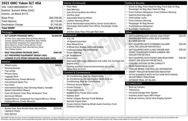 Used 2022 GMC Yukon SLT w/ SLT Luxury Package RWD image 43