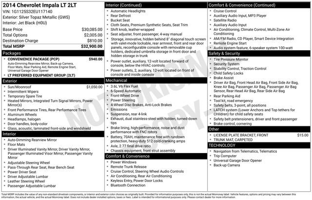 Used 2014 Chevrolet Impala LT w/ Convenience Package image 5