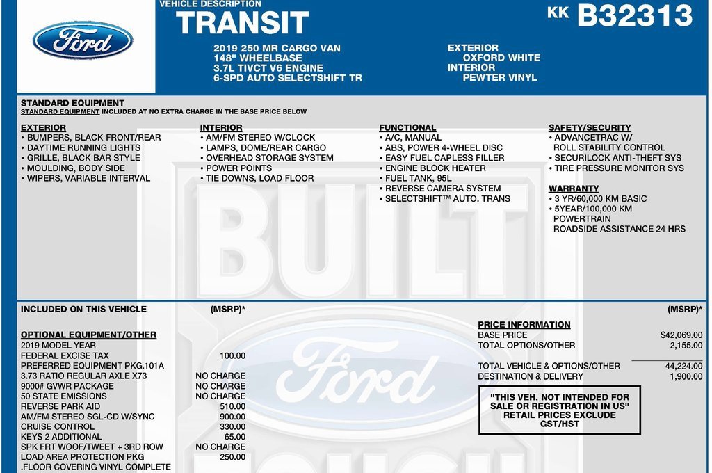 Used 2019 Ford Transit 250 148 Medium Roof image 3