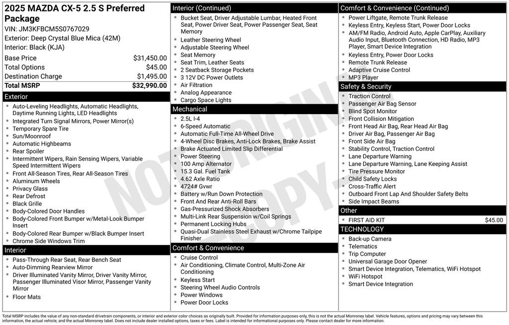 New 2025 MAZDA CX-5 AWD 2.5 S w/ Preferred Package image 36