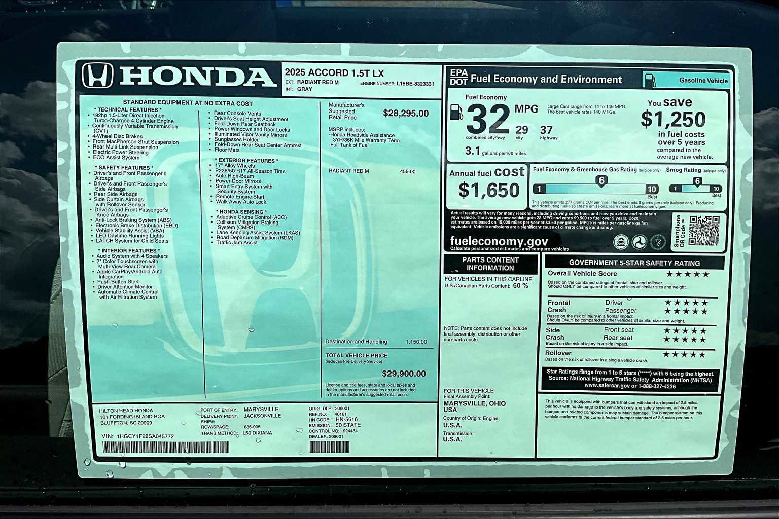 New 2025 Honda Accord LX image 17