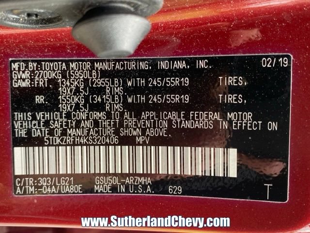 Used 2019 Toyota Highlander SE FWD image 53
