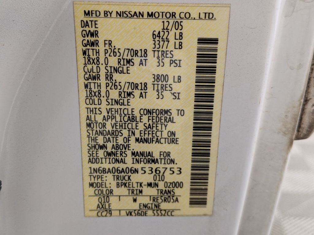 Used 2006 Nissan Titan SE RWD image 30