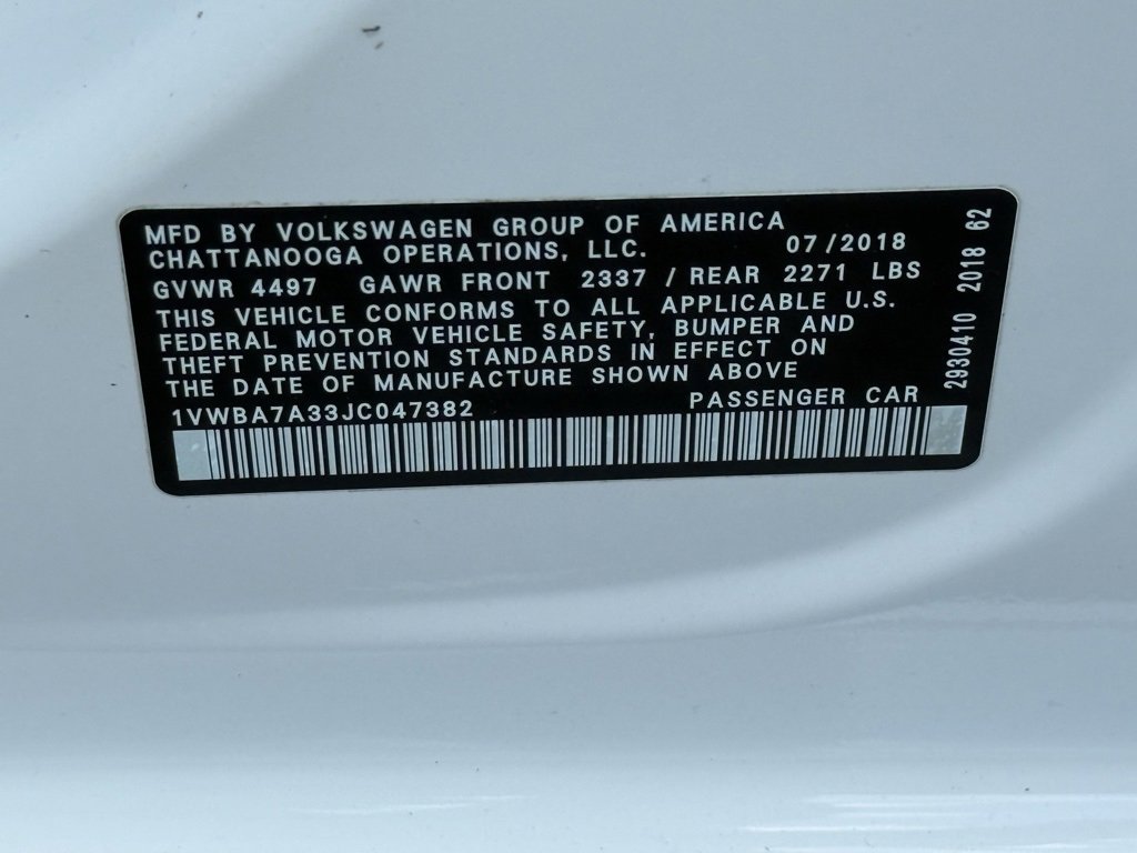 Used 2018 Volkswagen Passat 2.0T SE image 33