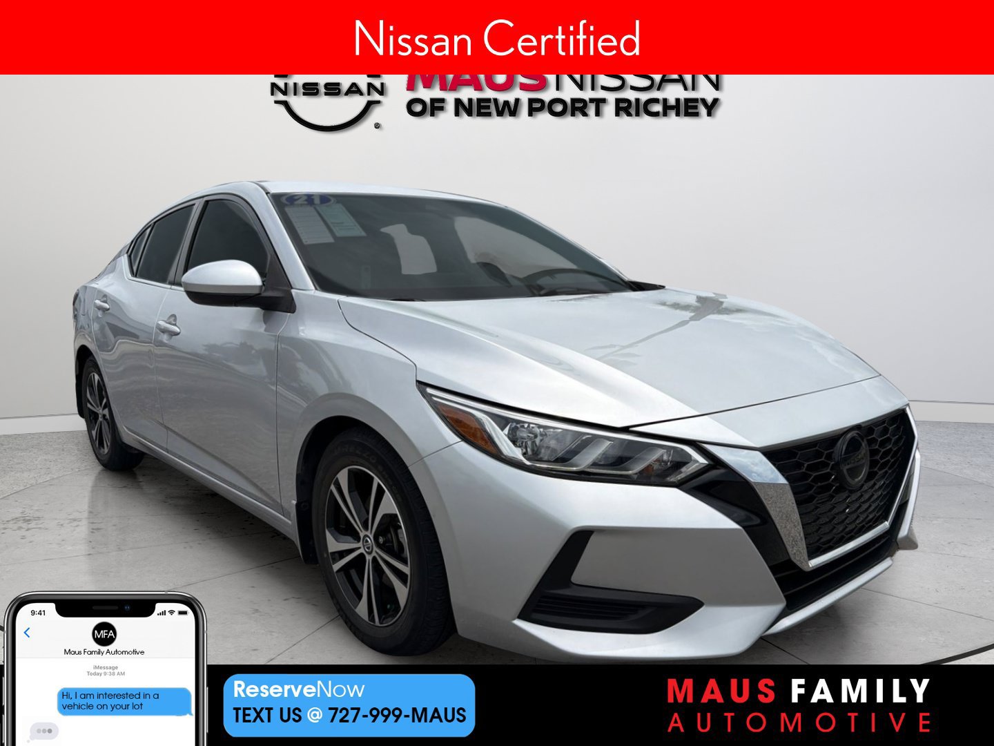 Certified 2021 Nissan Sentra SV FWD image 1