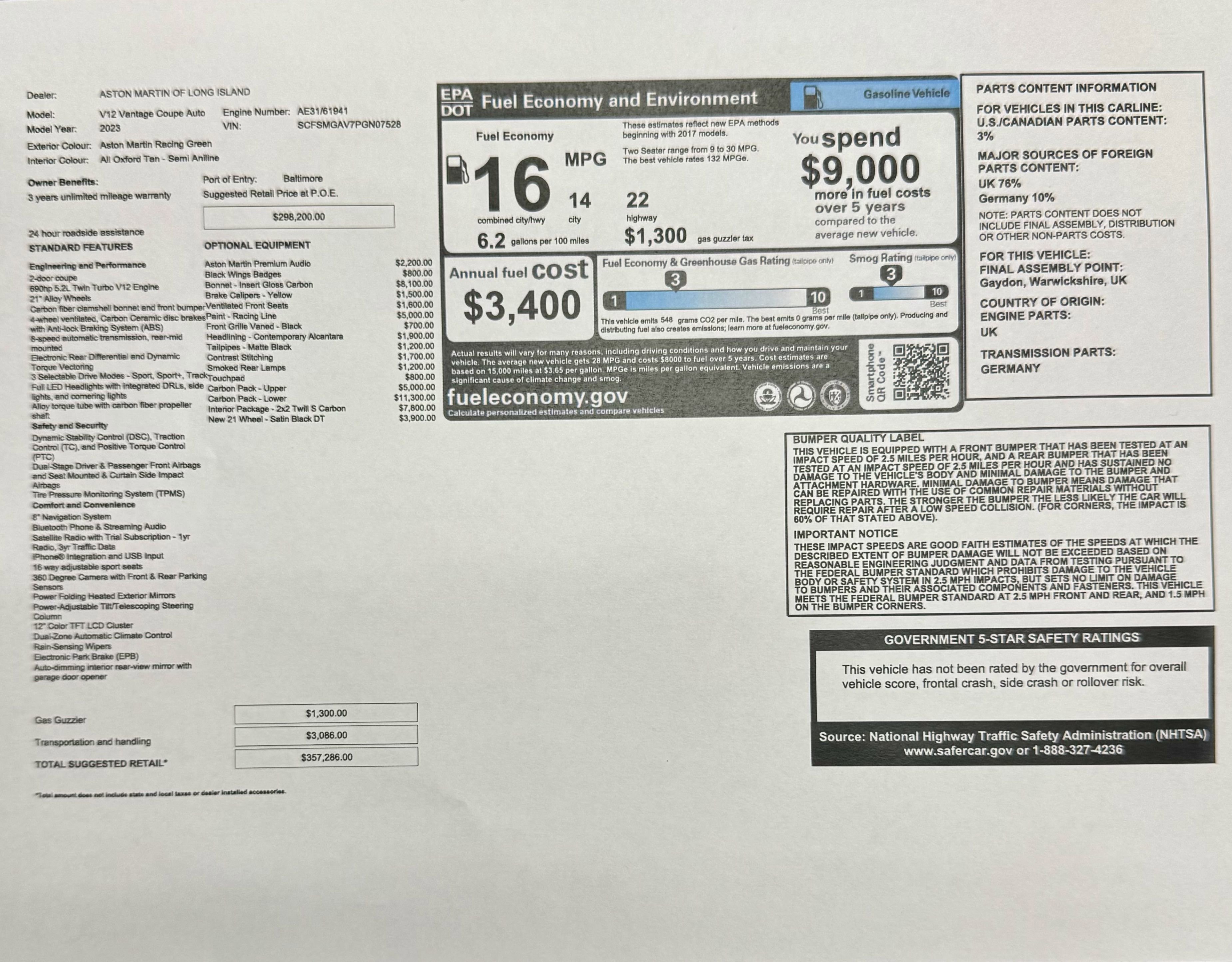 Used 2023 Aston Martin V12 Vantage V12 image 33