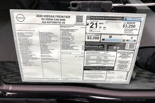 New 2026 Nissan Frontier SV w/ All-Weather Content Package image 36