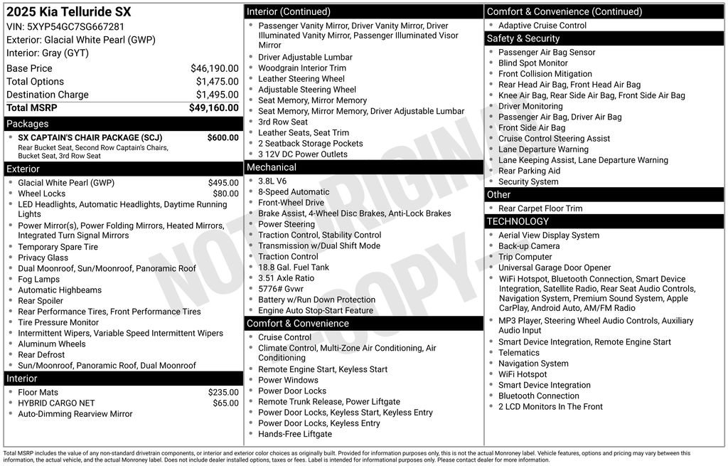 Used 2025 Kia Telluride SX w/ SX Captain's Chair Package FWD image 4