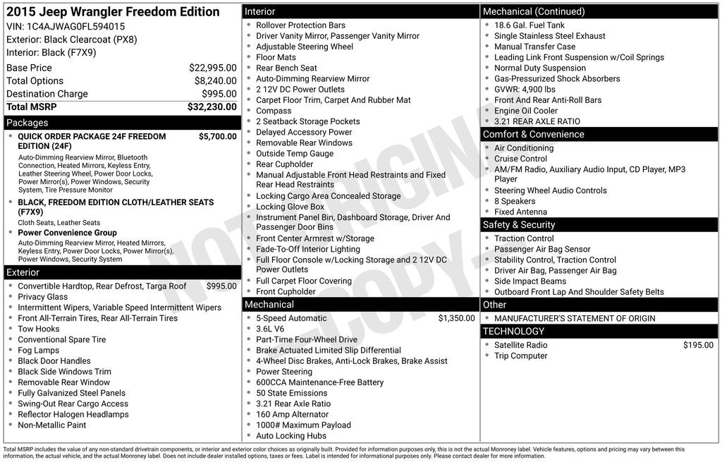 Used 2015 Jeep Wrangler Freedom Edition image 10