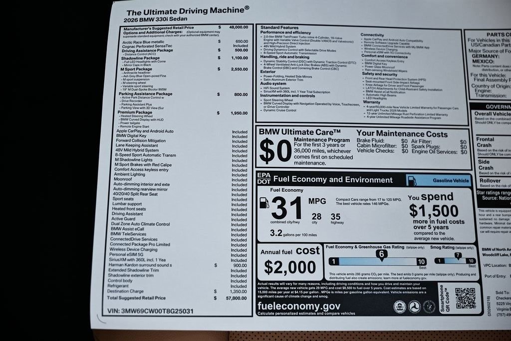 New 2026 BMW 330i Sedan w/ M Sport Package image 41