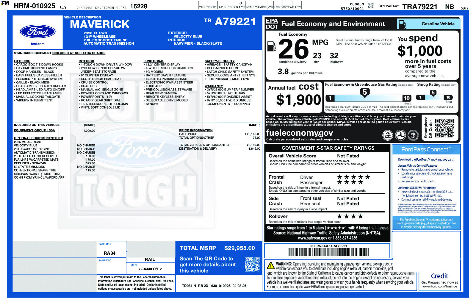 New 2026 Ford Maverick XL FWD image 27