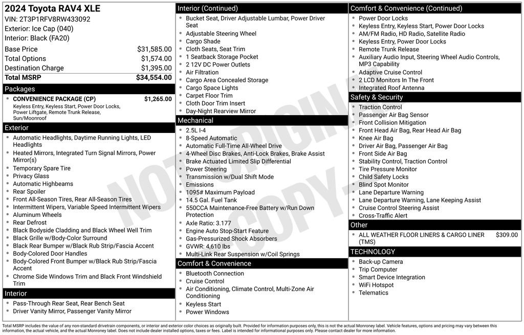 Used 2024 Toyota RAV4 XLE w/ Convenience Package AWD/4WD image 5