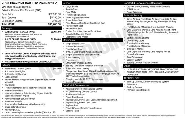 Used 2023 Chevrolet Bolt EUV Premier w/ Sun & Sound Package image 19