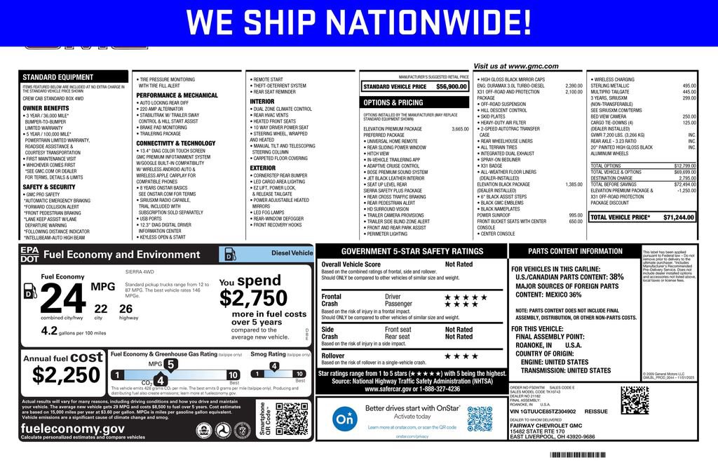 New 2026 GMC Sierra 1500 Elevation w/ Elevation Premium Package