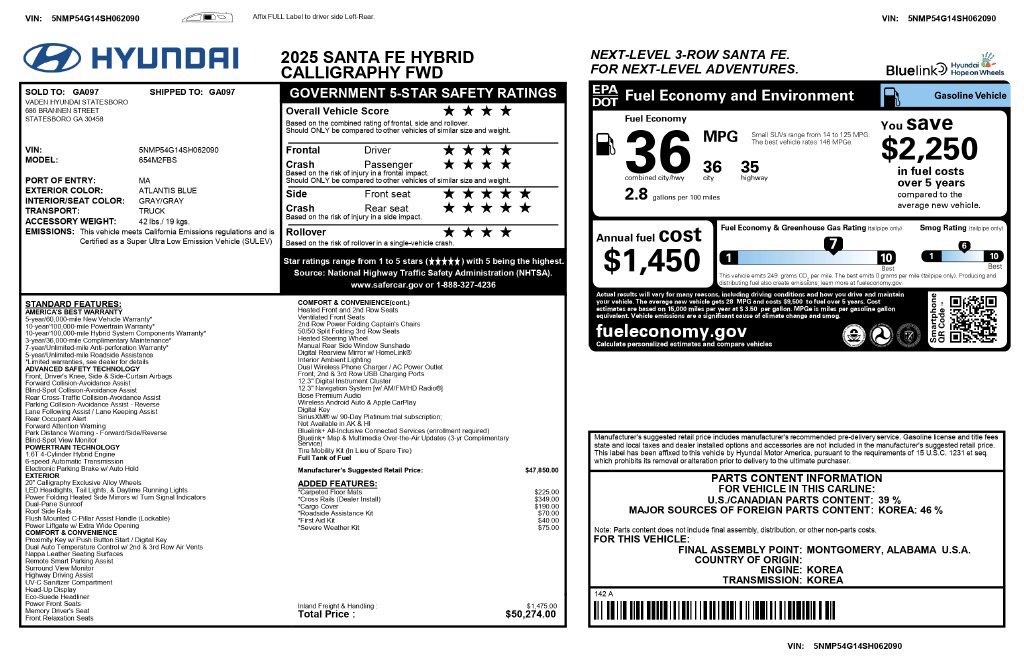 Used 2025 Hyundai Santa Fe Calligraphy FWD image 5
