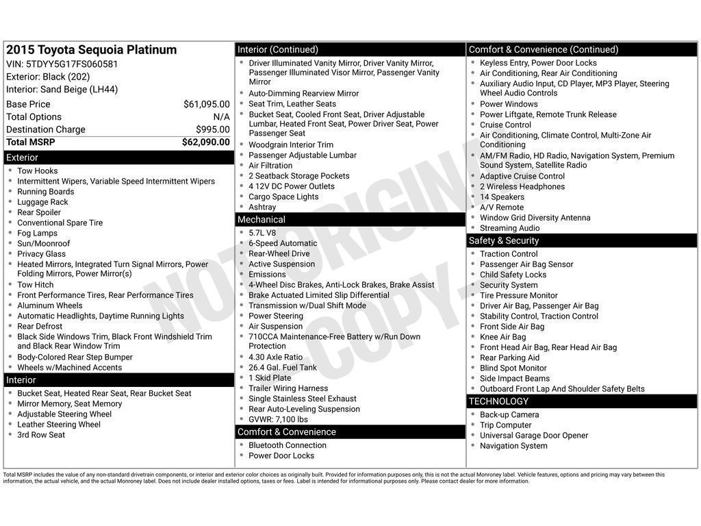 Used 2015 Toyota Sequoia Platinum image 4