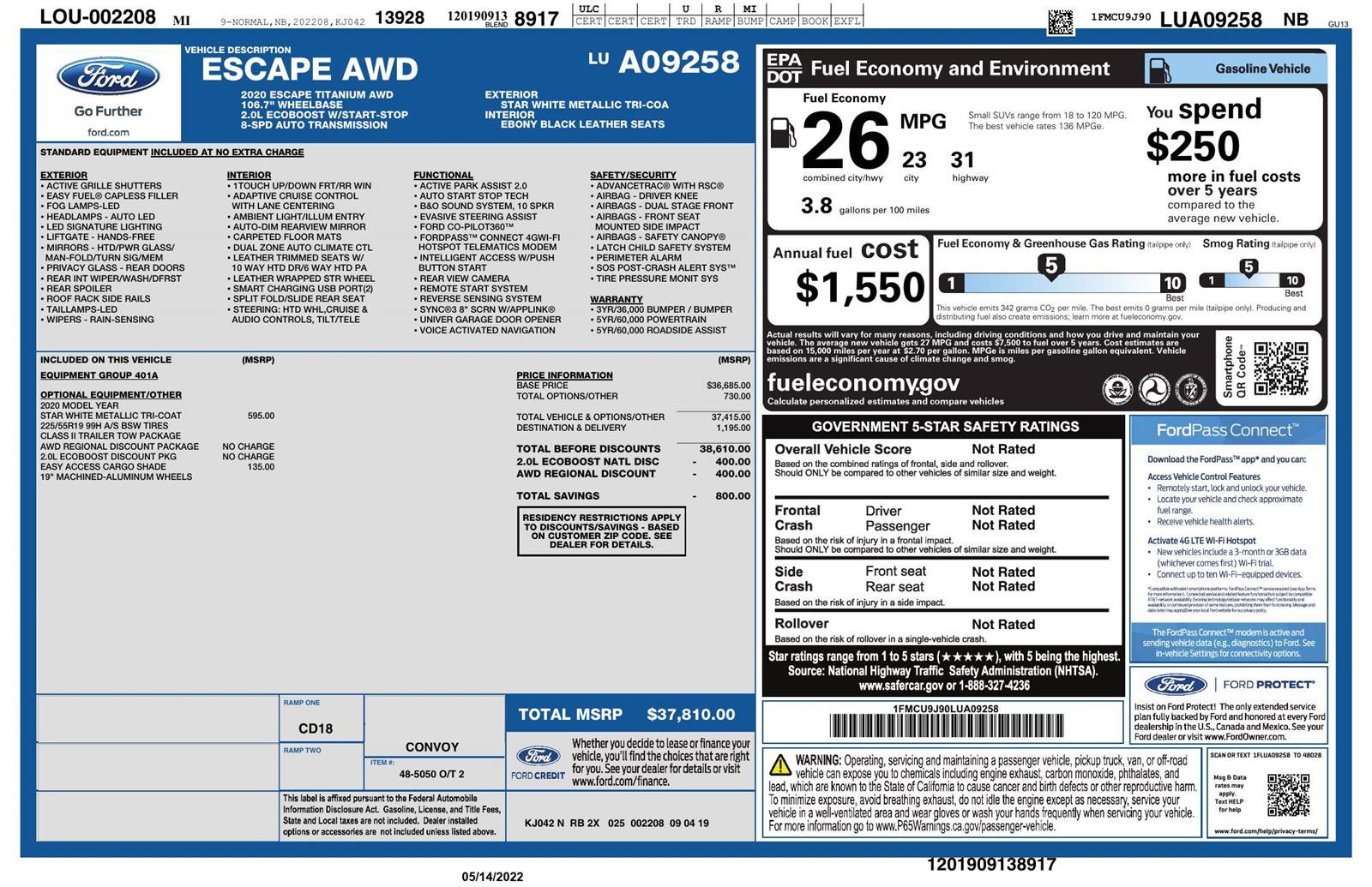 Used 2020 Ford Escape Titanium AWD/4WD video 2