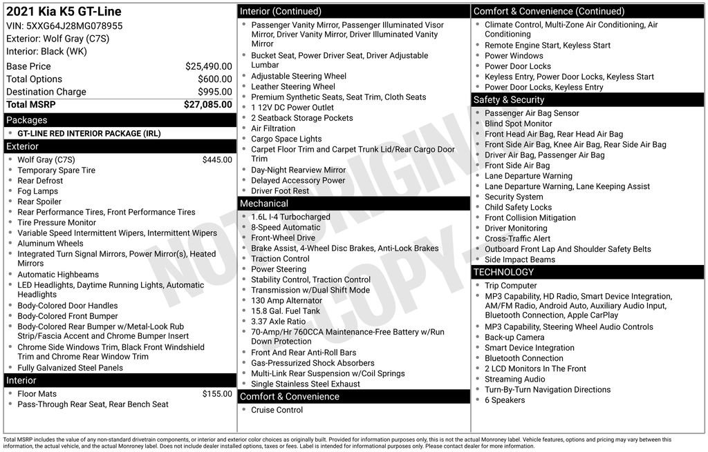 Used 2021 Kia K5 GT-Line FWD image 9