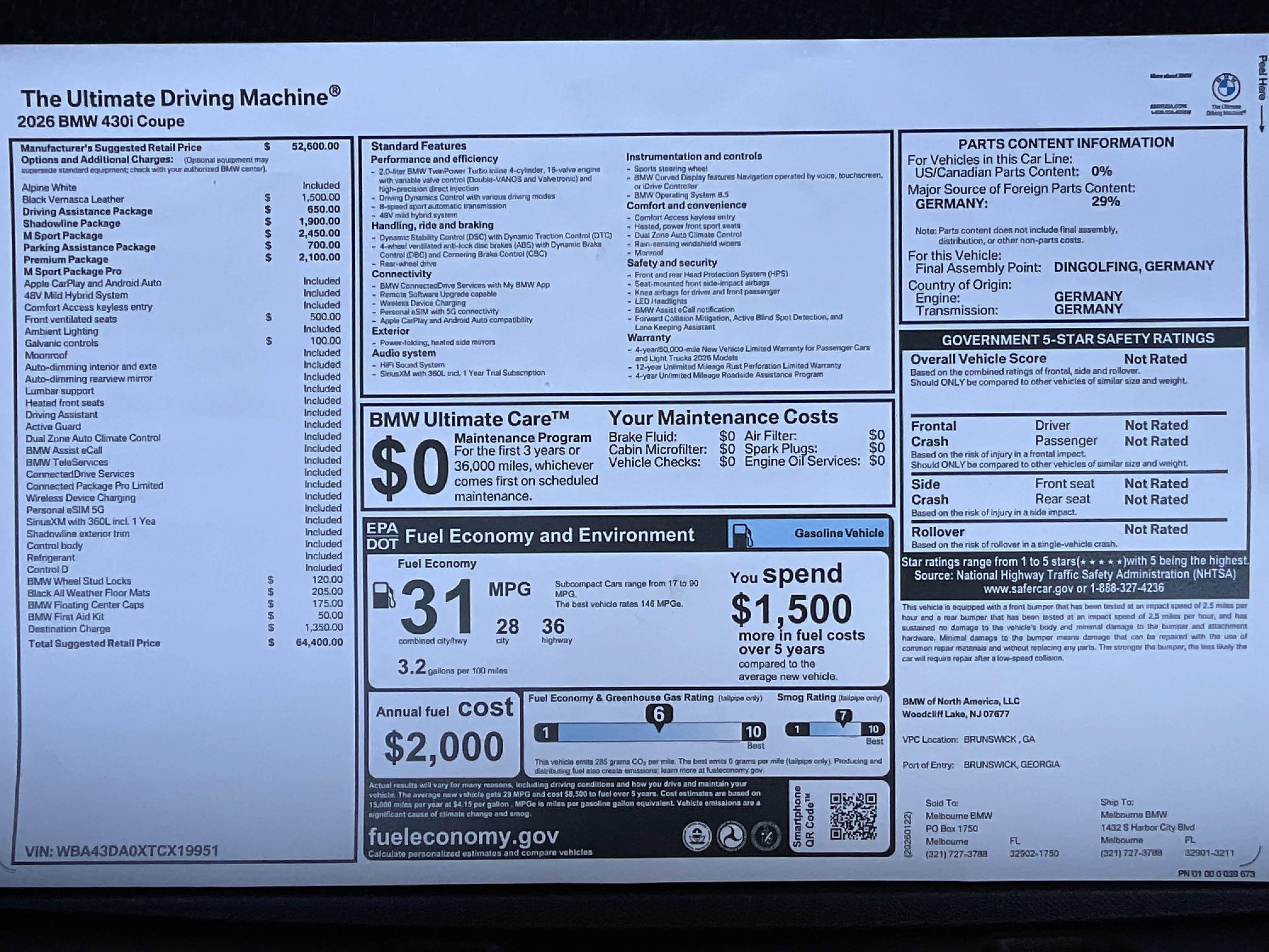 New 2026 BMW 430i Coupe w/ M Sport Package image 33