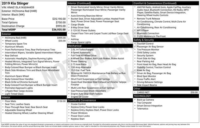Used 2019 Kia Stinger image 7