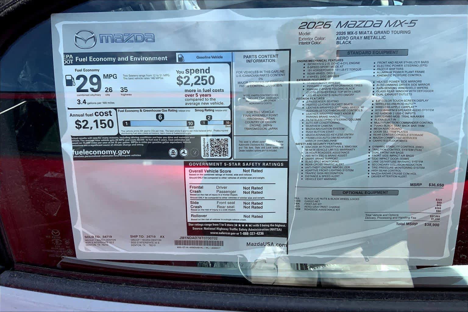 New 2026 MAZDA MX-5 Miata Grand Touring RWD image 21