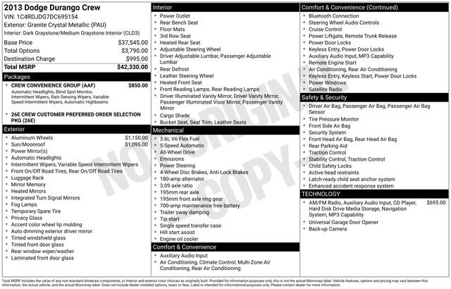 Used 2013 Dodge Durango Crew w/ Crew Convenience Group AWD/4WD image 38
