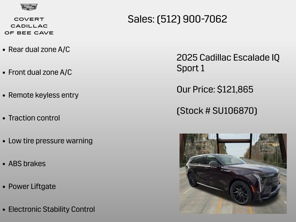 New 2025 Cadillac Escalade IQ Sport 1 w/ LPO, ONYX Package AWD/4WD image 6