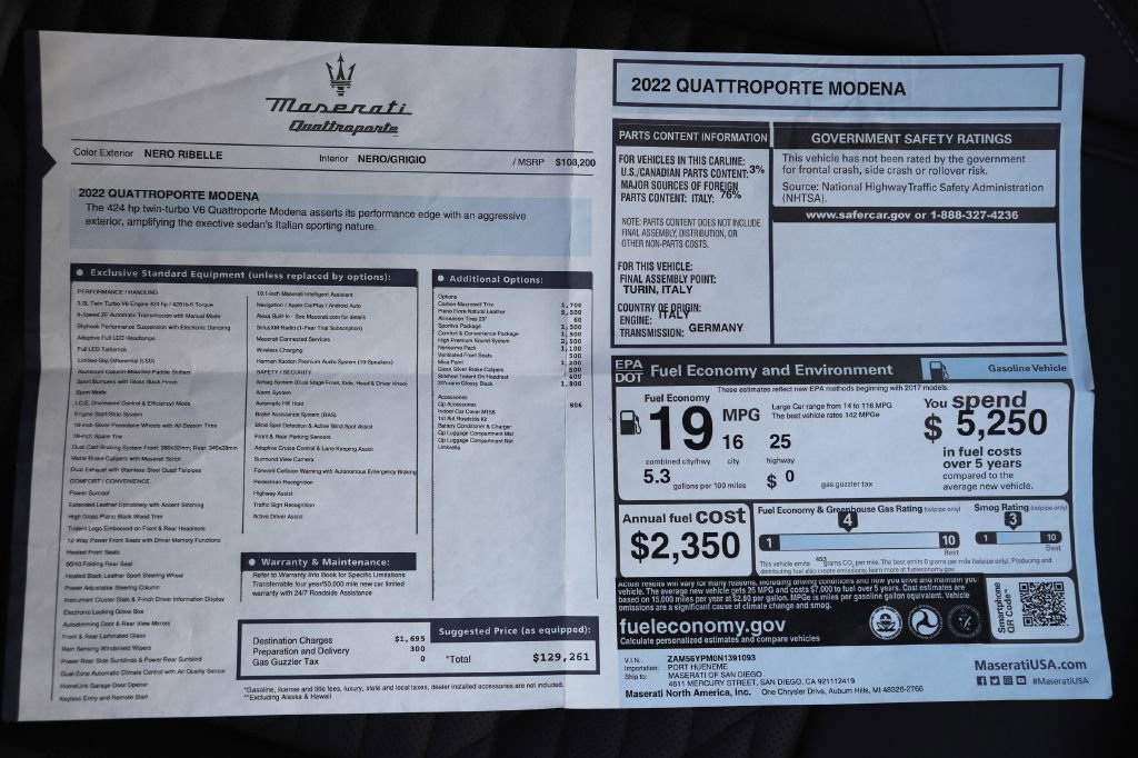 Used 2022 Maserati Quattroporte Modena image 95