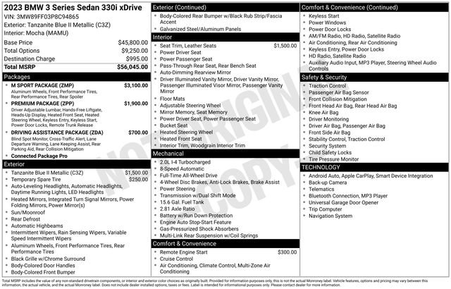 Used 2023 BMW 330i xDrive Sedan w/ M Sport Package AWD/4WD image 15