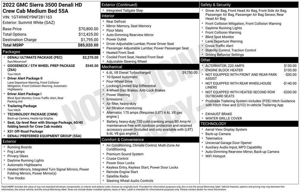 Used 2022 GMC Sierra 3500 Denali w/ Denali Ultimate Package AWD/4WD image 7